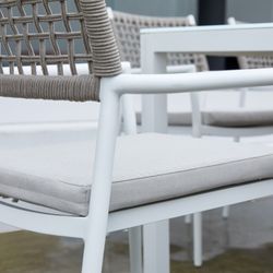 Garden dining set in white aluminum | Adin + Samoa