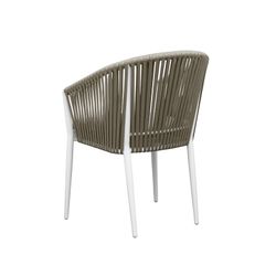 Aluminum and rope garden armchair in white and beige, 57 x 59 x 81 cm | Ukiak