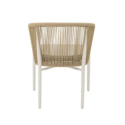 Aluminum and rope garden armchair in white and natural, 58.5 x 61 x 77.5 cm | Fairlee