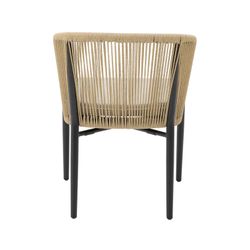 Aluminum and rope garden armchair in black and natural, 58.5 x 61 x 77.5 cm | Fairlee