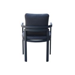 Garden dining set made of aluminum, glass, and anthracite-colored fabric | Babylon