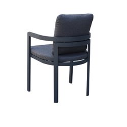 Garden dining set made of aluminum, glass, and anthracite-colored fabric | Babylon