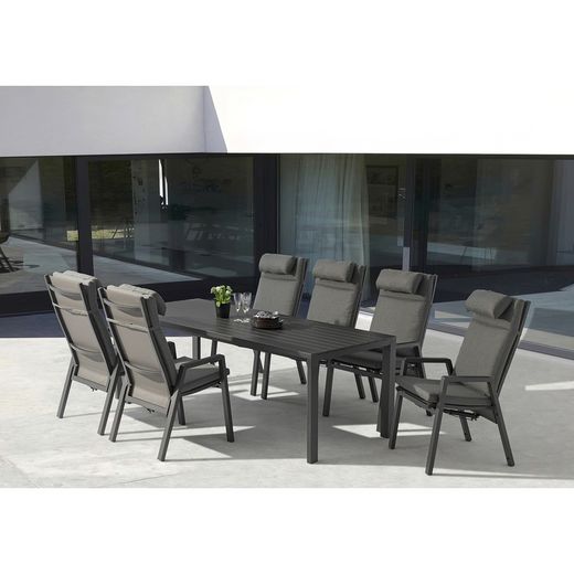 Anthracite aluminum garden dining set | Byron + Albury