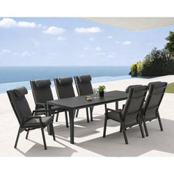 Anthracite aluminum garden dining set | Byron + Albury