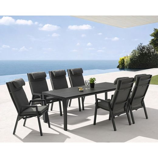 Anthracite aluminum garden dining set | Byron + Albury