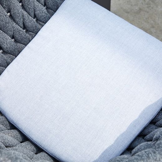 Aluminum and fabric garden armchair in anthracite and medium gray, 61 x 59 x 81 cm | Meridian