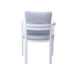 Aluminum and white fabric garden armchair, 56 x 57 x 80 cm | Babylon