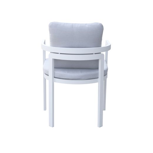 Aluminum and white fabric garden armchair, 56 x 57 x 80 cm | Babylon