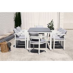 Aluminum and white fabric garden armchair, 56 x 57 x 80 cm | Babylon