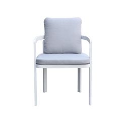 Aluminum and white fabric garden armchair, 56 x 57 x 80 cm | Babylon
