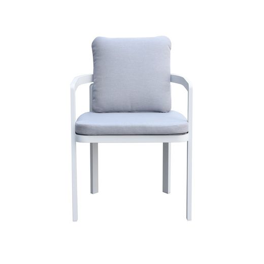 Aluminum and white fabric garden armchair, 56 x 57 x 80 cm | Babylon