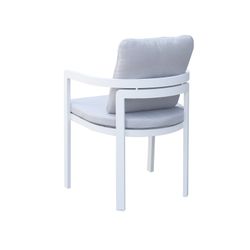 Aluminum and white fabric garden armchair, 56 x 57 x 80 cm | Babylon