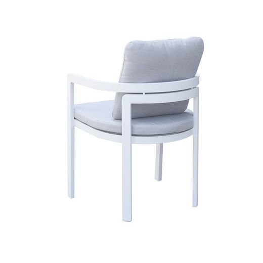 Aluminum and white fabric garden armchair, 56 x 57 x 80 cm | Babylon