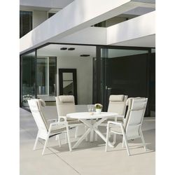 Garden dining set in white aluminum | Yowah + Albury