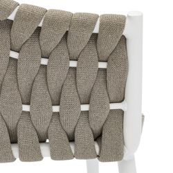 Aluminum and fabric garden armchair in white and beige, 61 x 59 x 81 cm | Meridian