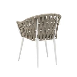 Poltrona da giardino in alluminio e tessuto nei colori bianco e beige, 61 x 59 x 81 cm | Meridiano