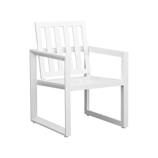 Garden dining set in white aluminum | Onyx