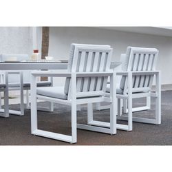 Garden dining set in white aluminum | Onyx