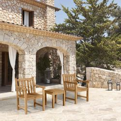 Teakhouten tuinfauteuil in honing, 56 x 60 x 92 cm | Danao