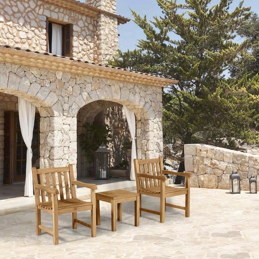 Teakhouten tuinfauteuil in honing, 56 x 60 x 92 cm | Danao