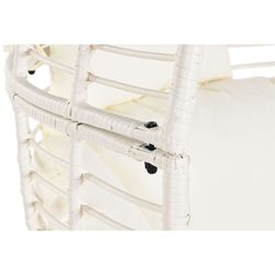 Garden armchair in synthetic rattan and metal in white, 90 x 65 x 151 cm | Sea Side
