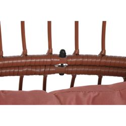 Synthetic rattan and metal garden armchair in terracotta and white, 99 x 71 x 147 cm | Sea Side