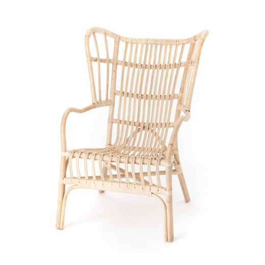 Ohrensessel aus natürlichem Rattan, 72 x 82 x 97 cm