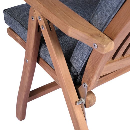 Garden dining set in honey-colored teak | Naga XL