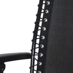 Garden Armchair Relax Steel 65.5x91x116 cm Black with Cushion
