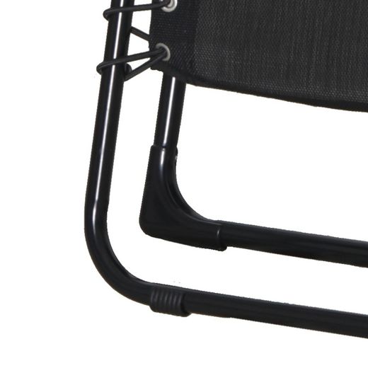 Garden Armchair Relax Steel 65.5x91x116 cm Black with Cushion