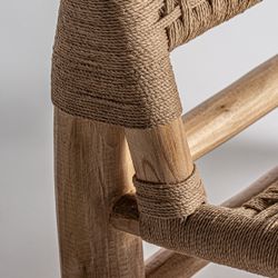 Sillón de madera de teka y cáñamo en marrón, 60 x 78 x 82 cm | Mouzaki