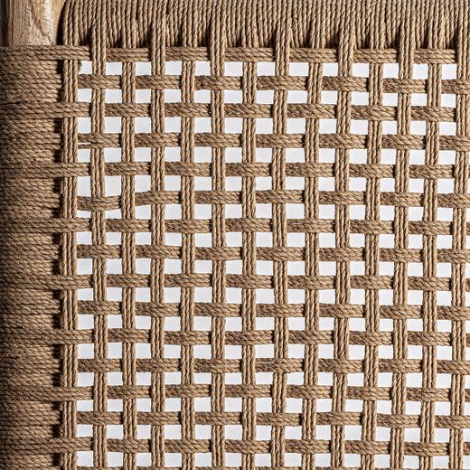 Sillón de madera de teka y cáñamo en marrón, 60 x 78 x 82 cm | Mouzaki