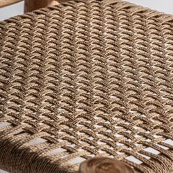 Sillón de madera de teka y cáñamo en marrón, 60 x 78 x 82 cm | Mouzaki
