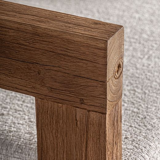Sillón de madera de teka y polipropileno reciclado en beige, 85 x 85 x 80 cm | Testa