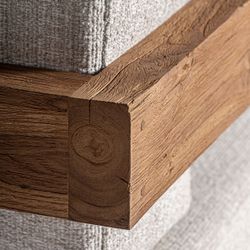 Sillón de madera de teka y polipropileno reciclado en beige, 85 x 85 x 80 cm | Testa