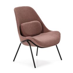 Black/Pink Metal Armchair, 73x74x92cm