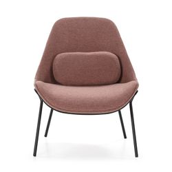 Black/Pink Metal Armchair, 73x74x92cm
