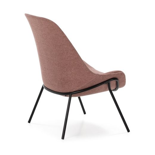 Black/Pink Metal Armchair, 73x74x92cm