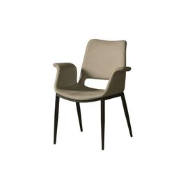 Metal and Sowa Beige Fabric Armchair, 67x62x86cm