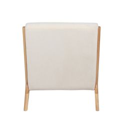 Armchair in microfiber and cream/natural wood, 65 x 83 x 72 cm | tokyo