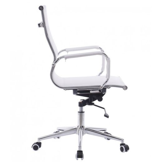 Sillón de oficina de malla en blanco, 54,5 x 65 x 95-105 cm | Igor