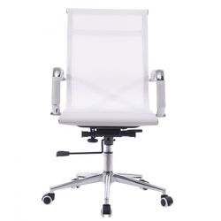 Sillón de oficina de malla en blanco, 54,5 x 65 x 95-105 cm | Igor