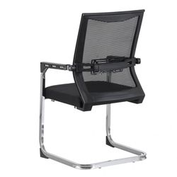 Sillón de oficina de malla y metal en color negro, 55 x 50 x 95 cm | Flers