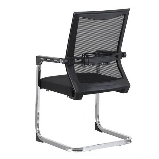 Sillón de oficina de malla y metal en color negro, 55 x 50 x 95 cm | Flers