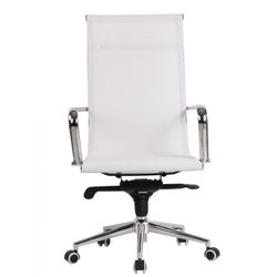 Sillón de oficina en malla en color blanco, 56 x 68 x 110-116 cm | Zurich