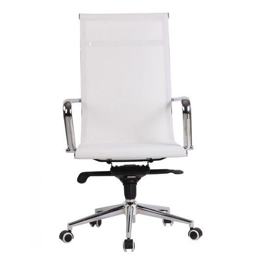 Sillón de oficina en malla en color blanco, 56 x 68 x 110-116 cm | Zurich