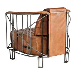 Brun läderfåtölj, 71 x 76 x 73 cm | Chaize