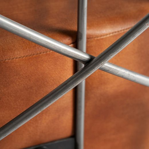 Brun läderfåtölj, 71 x 76 x 73 cm | Chaize