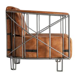 Brun läderfåtölj, 71 x 76 x 73 cm | Chaize