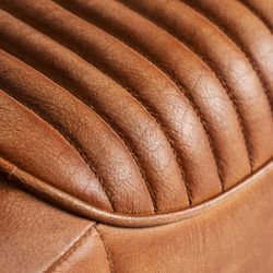 Brun läderfåtölj, 71 x 76 x 73 cm | Chaize